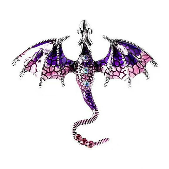 HUANLEDASH Vintage Oil-dripping Flying Dragon Brooch Rhinestone Cartoon Enamel Animal Shape Men Women Clothing Hat Bag Lapel Pin Fashion Jewelry Gift