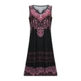 thumbnail image 6 of Wxolcjlv Women Dresses New Summer Vintage Fashion Semi High V-Neck Top With Printed Dress Stylish Ladies Sundress, 6 of 9