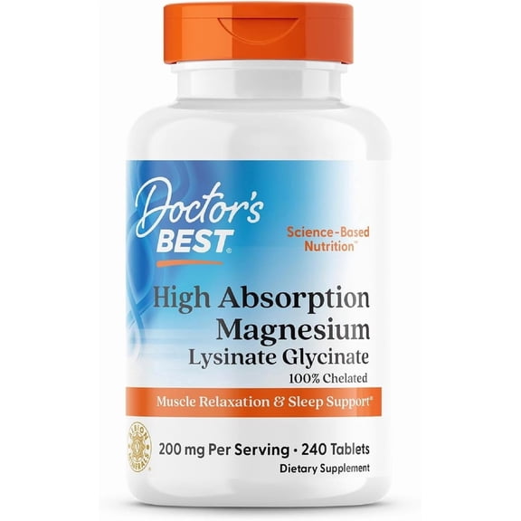 Doctor's Best High Absorption Magnesium Tablets, 100 Mg, 240 Ct