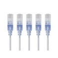 thumbnail image 1 of Monoprice SlimRun Cat6A Câble de Raccordement Ethernet - Câble Réseau - RJ45, Toronné, UTP, Fil de Cuivre Pur, 30AWG, 6po, Blanc, 5-Pack, 1 of 2