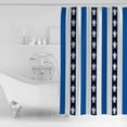 thumbnail image 2 of Shower Curtain Bathroom Set Sea Turtle Navy Blue Stripes Waterproof Fabric Shower Curtains with Grommets&Hooks Coastal Nautical Theme Privacy Bath Curtain for Bathtub 72x72in, 2 of 7