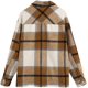 thumbnail image 2 of Chaqueta de manga corta para mujer, estilo vintage, con botones, mezcla de lana, a cuadros, para camisa 03 Camel XS 03 Camel XS Xishao ropa, 2 of 2