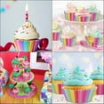 thumbnail image 5 of 100 Pack Rainbow Cupcake Liners - Standard Size, Greaseproof Paper Muffin Liners for Birthday Party, Wedding Cake, Colorful Cupcake Wrappers, 5 of 7