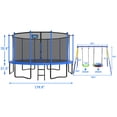 thumbnail image 2 of YORIN Trampoline, 1500LBS 15FT Trampoline for 6-7 Adults/ Kids, with Enclosure Net, Metal Swing, Basketball Hoop, Ladder, Light, Sprinkler, Socks, Outdoor Anti-Rust Heavy Duty Round Trampoline, 2 of 6
