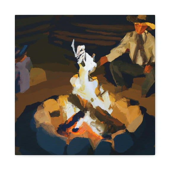 Campfire in Moonlight - Canvas