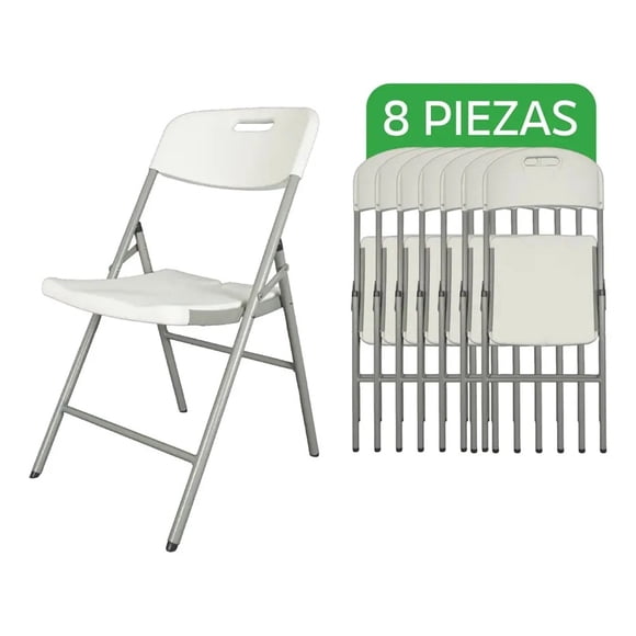 Set De 8 Sillas Plegables Plástico Resistente Fiesta Eventos
