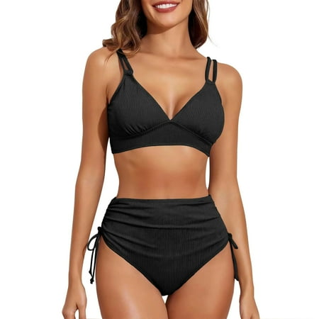 Divhosrg High Waisted Bathing Suit for Women Sexy  Bikini Sets for Women Cheeky  Bathing Suit Bottoms for Women  Womens Swimwear Cover Up  Black Swimsuits for Women Plus Size M