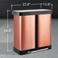 thumbnail image 4 of happimess Edmund Kitchen Trash/Recycling 16-Gallon Double-Bucket Trash Can, Rose Gold, HPM1013D, 4 of 8