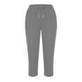 thumbnail image 4 of XFLWAM Women's Capri Yoga Pants High Waisted Loose Fit Soft Drawstring Workout Sweatpants Causal Lounge Pants with Pockets, 4 of 6