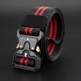 thumbnail image 1 of Cinturón táctico militar para hombres, correa de nailon, hebilla de liberación rápida, resistente para regalo del Día del Padre, negro-rojo, 49,2" WD.WDQZL electrónico, 1 of 4