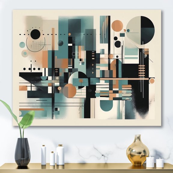 Designart "Cream Blue Minimalism Quiet Depths IV" Minimalism Wall Art Print