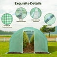 thumbnail image 4 of Patiojoy 10FT x 20FT x 6.5FT Portable Walk-in Greenhouse Outdoor Gardening Greenhouse w/ 2 Roll-up Zippered Doors 8 Side Mesh Windows, 4 of 9