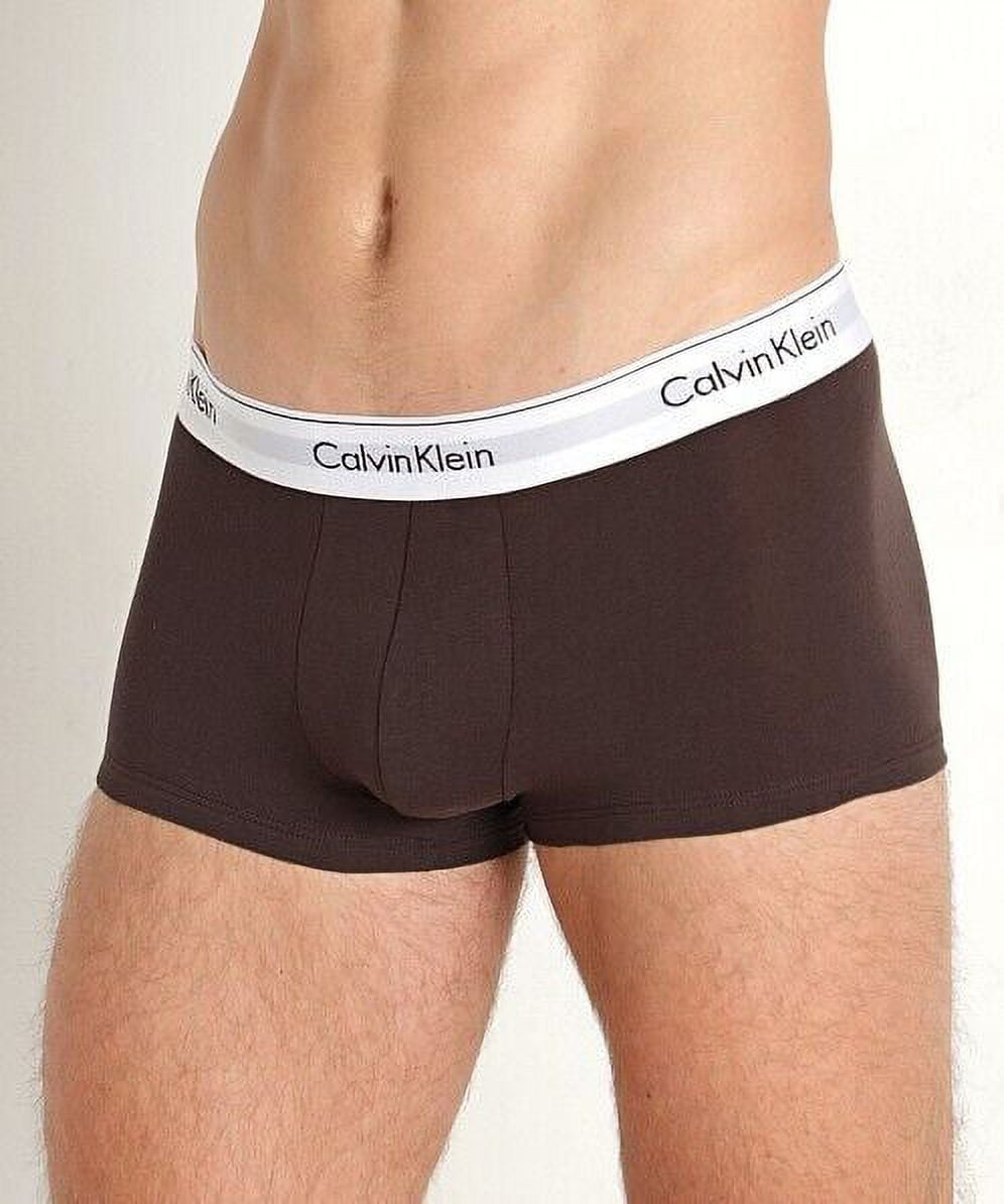 Calvin Klein Underwear Men's Modern Low Rise Trunk 3 pack,  Black/Woodland/Sandalwood, L 