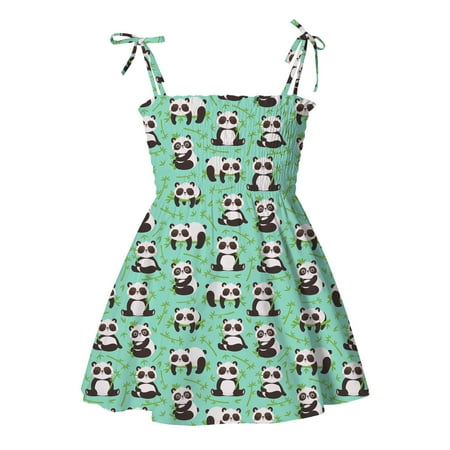 

QYZEU Little Girls Dresses Size 6 Dress Sleeveless Dresses Strap Clothes Girls Casual Kids Summer Toddler Baby Beach Girls Dresses