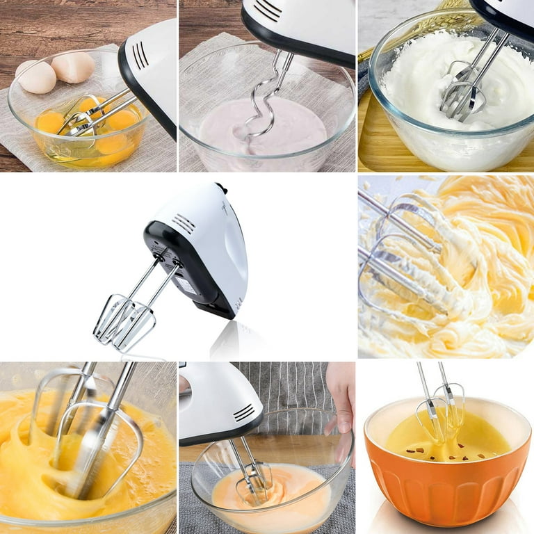 Hand Mixer Electric Lychee 7-Speed Egg Beater with Eject Button and 6  Attachments for Whipping Cream, Dough, Cakes, Bread Maker 