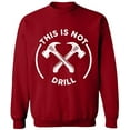 thumbnail image 2 of OXI Crewneck Sweatshirt - This is Not Drill, Basic Casual Sweatshirts for Men's and Women Fleece Sweatshirt Long Sleeve - Antiquee Cherry Large, 2 of 2