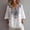 White, variant on Linen Shirt For Women Embroidered V Neck 3/4 Length Sleeve Top for Women Ethnic Style Shirts Summer Cotton Blouse for Women Trendy Beach Vacation Clothes White S