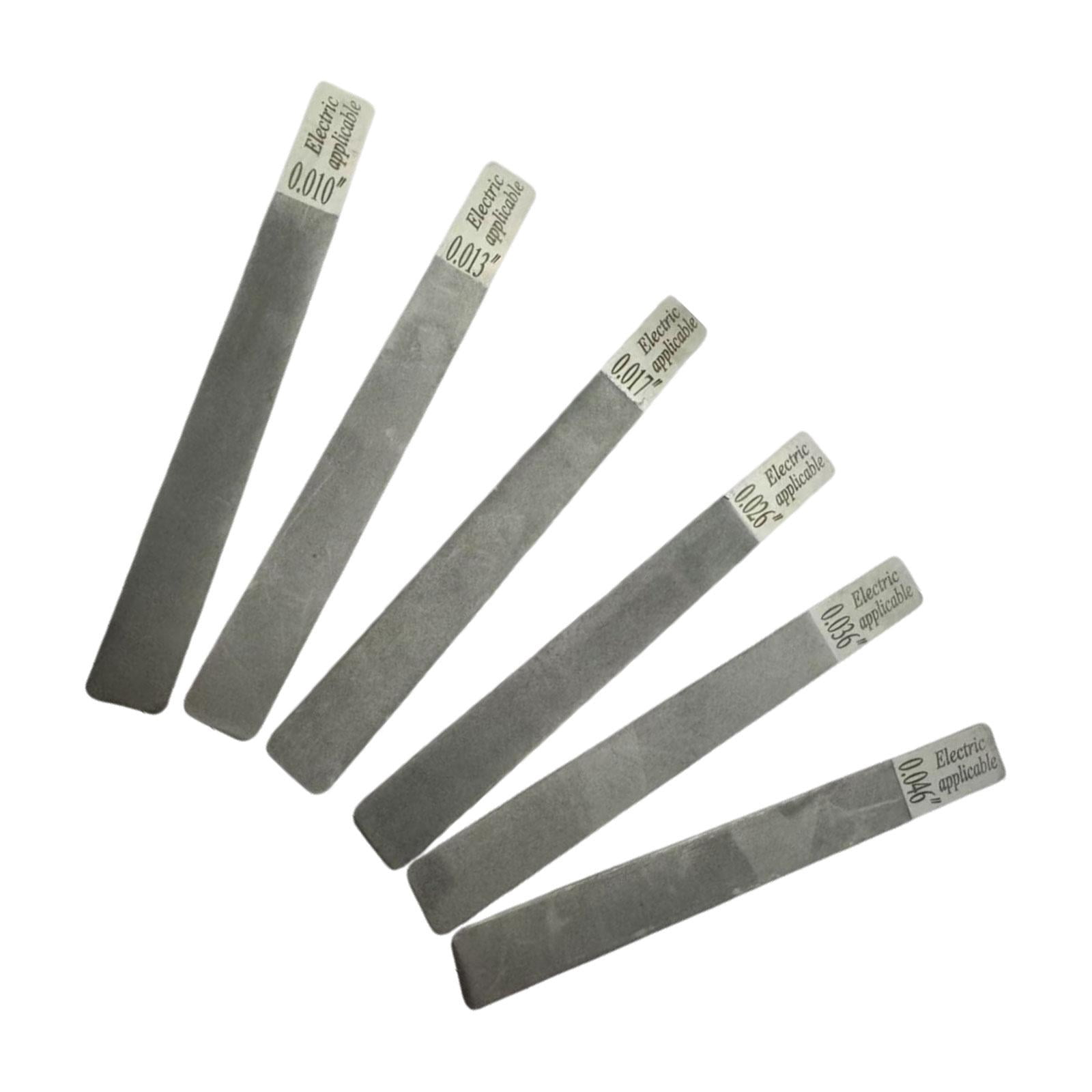 LeeQinersw 6Pcs Guitar Gauged Nut Slotting File Set Stainless Steel for Repairing Parts Electric 10 to 46