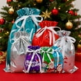 thumbnail image 3 of NWOKYZGH Christmas Bags Christmas Drawstring Gift Bags Assorted Sizes Large Medium Small Wrapping Bags Goody Bags for Presents with Tags Xmas Gift Bags for Party, 3 of 6