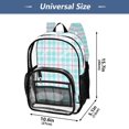 thumbnail image 4 of Large Clear PVC Backpack Heavy Duty See Through Backpack for Adults Work Travel, Cyanpinkcheck Printed 12L, 4 of 8