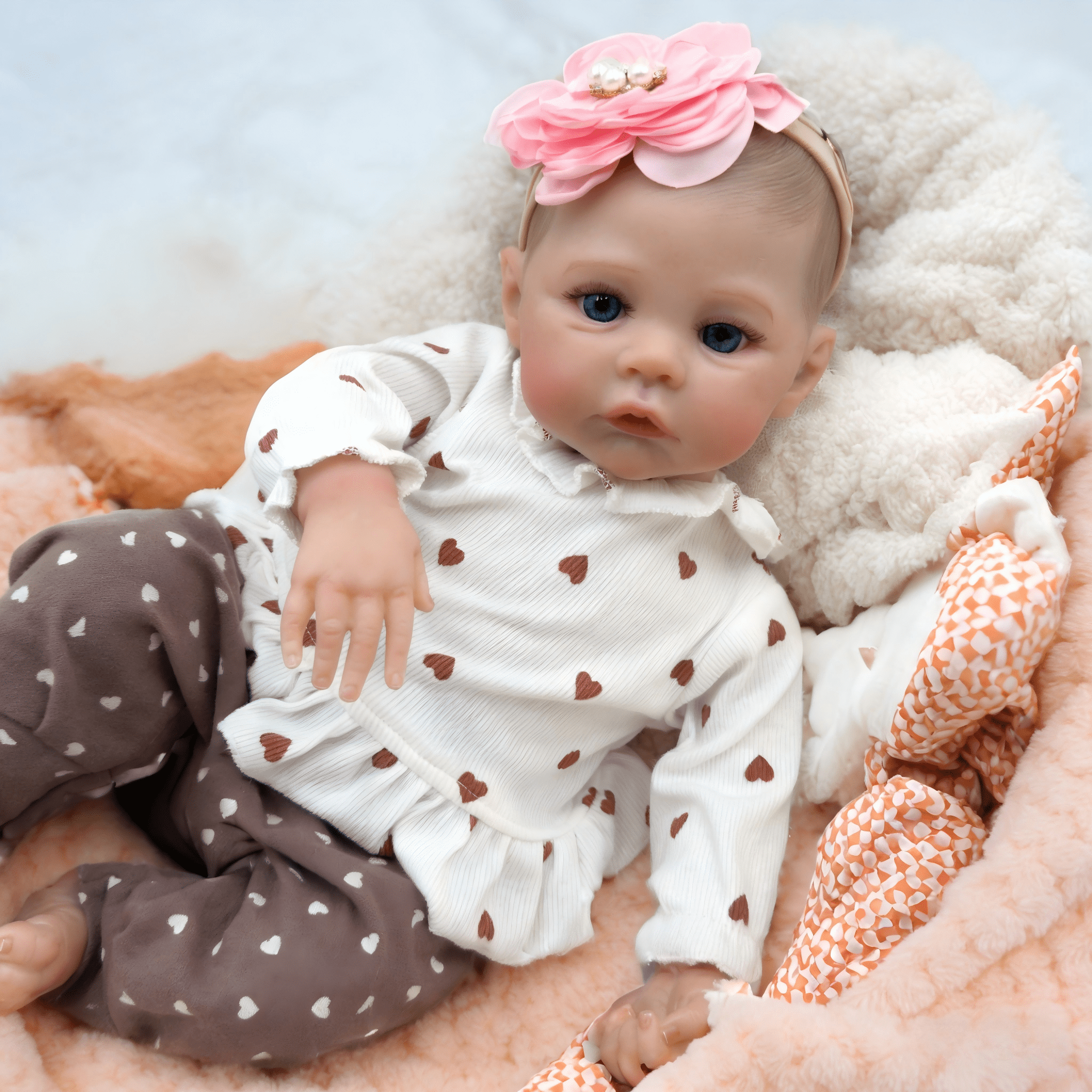 iCradle 18 Inch 45 cm Lovely Reborn Baby Dolls Girl Realistic Newborn Babies Dolls Real Life Baby Dolls Handmade Blue Eyes Painted Hair Xmas Gift for Kids 3+
