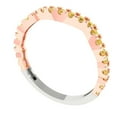 thumbnail image 2 of 0.36 ctw Wedding Band for Women - 14K White/Rose Gold Natural Citrine Stackable Eternity Ring, 2 of 6