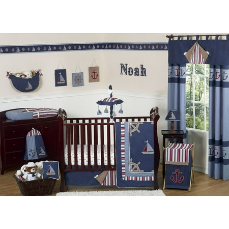 11pc Crib Bedding Set For The Nautical Nights Collection By Sweet
