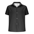 thumbnail image 4 of Miqool Men's Textured Button down Shirts Short Sleeve Formal Casual Dress Shirts Summer Wedding Shirt Vacation Beach Summer Tops, 4 of 6