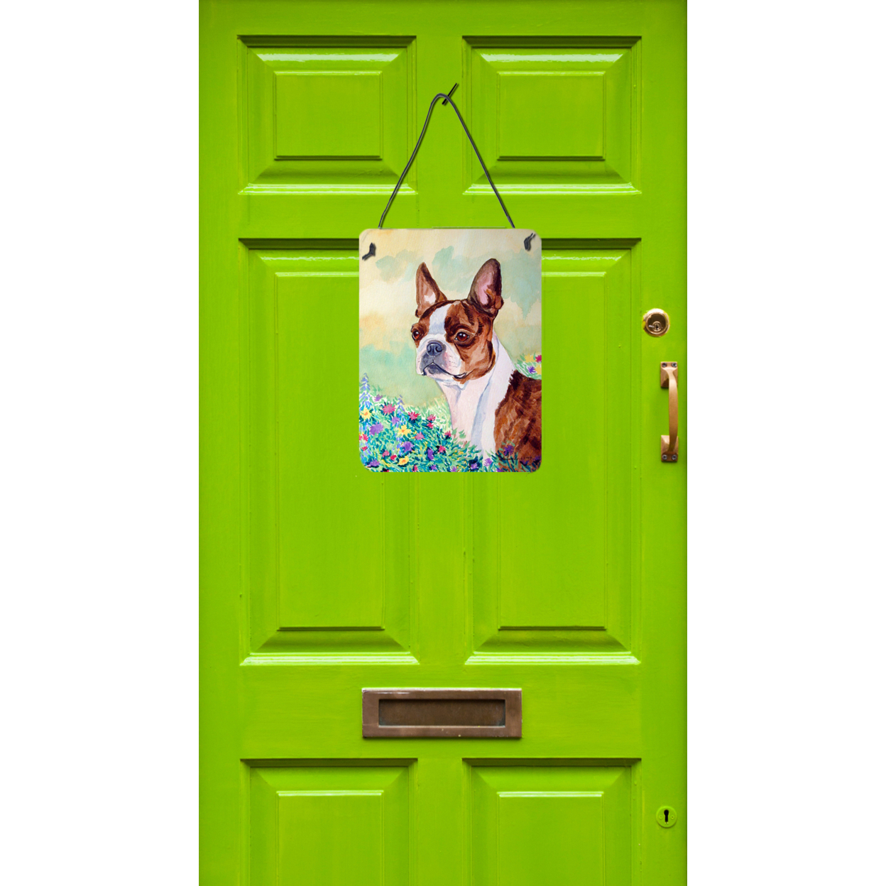 Carolines Treasures 7222DS1216 Red and White Boston Terrier Wall or Door Hanging Prints 12x16 multicolor