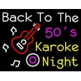 thumbnail image 1 of Back To The 50s And 60s LED Neon Sign 24 x 31 - inches, Black Square Cut Acrylic Backing, with Dimmer - Bright and Premium built indoor LED Neon Sign for café, club, party, event and stroefront., 1 of 7