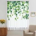 thumbnail image 2 of Country Leaves Sheer Curtains 63 Inches Long, Watercolor Green Leaf Branches Vine Botanical Light Filering Curtains, Breathable Simi Curtain Privacy Drapes for Living Room Bedroom Window Treatment, 2 of 9