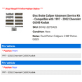thumbnail image 2 of Disc Brake Caliper Abutment Service Kit - Compatible with 1997 - 2002 Chevy C6500 Kodiak 1998 1999 2000 2001, 2 of 2