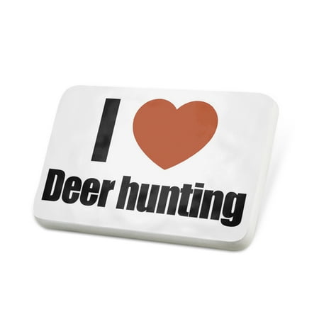 Porcelein Pin I Love Deer hunting Lapel Badge – NEONBLOND