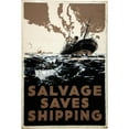 thumbnail image 2 of E Oliver 11x14 Black Ornate Wood Framed Double Matted Museum Art Print Titled: Salvage Saves Shipping (Between 1939 and 1946), 2 of 5