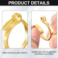 thumbnail image 4 of 2 Pack Knitting Crochet Loop Ring for Fingers, Adjustable Single Hook Crochet Tension Ring, Metal Open Yarn Guide Finger Holders, Knitting Thimbles for Crochet- Gold, 4 of 5