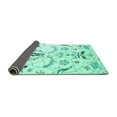 thumbnail image 2 of Ahgly Company Indoor Square Abstract Turquoise Blue Contemporary Area Rugs, 4' Square, 2 of 4