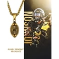 thumbnail image 6 of KeyStyle Football Pendant Necklaces for Men Stainless Steel Chain Necklaces for Athlete Sports Lover Jewelry Necklace Father Day Valentine's Day Gift for Men, 6 of 10