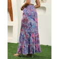 thumbnail image 2 of Women's Paisley Print Maxi Skirt Casual High Waist Tiered Ruffle Skirt Summer Boho Flowy Skirts S-2XL, 2 of 8