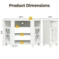 thumbnail image 5 of Heynemo Corner TV Stands for TVs up to 55'', Media Console Table with Adjustable Shelves, Acrylic Doors with Double-Diamond Design, Wood Modern Entertainment Center for Living Room Bedroom, White, 5 of 9