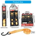 thumbnail image 3 of Ratchets Straps Cargo Ties Down With Strong Polyester Construction For Home Logistics Moving Securing Loads, 3 of 9