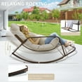 thumbnail image 6 of RADIATA Oversize Rocking Chair with Cushion & Footrest, Indoor Outdoor Rocking Chair Recliner, 450 lbs Capacity, 2Pcs Beige, 6 of 10