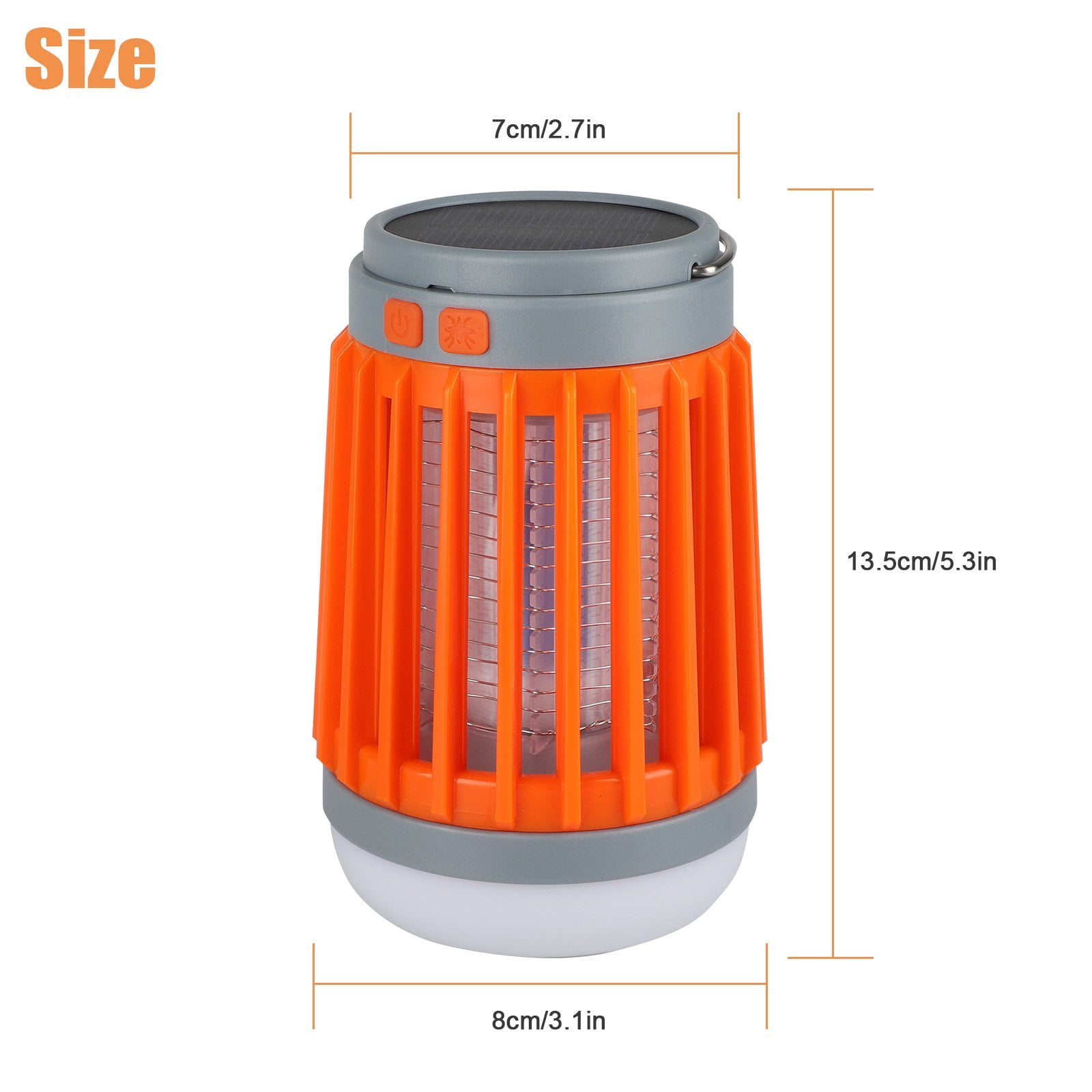 CNKOO 3-in-1 Bug Zapper Mosquito Killer Lamp, Solar Operated and Battery Powered Electric Mosquito Zapper with Rechargeable Waterproof Insect Fly Pest Attractant Trap Repellent Orange
