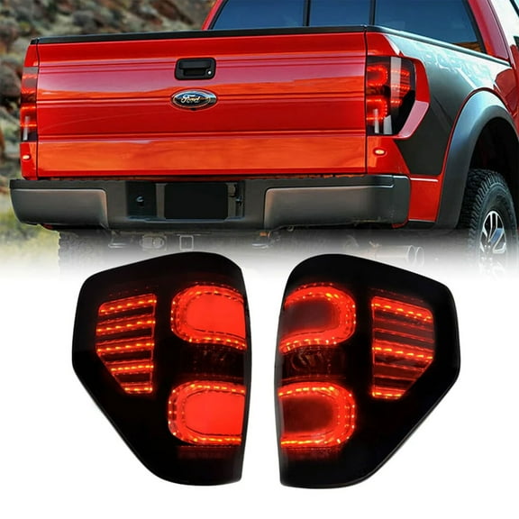 AMERICAN MODIFIED Smoked LED Tail Lights with Turn Signal, 09-14 Ford F150