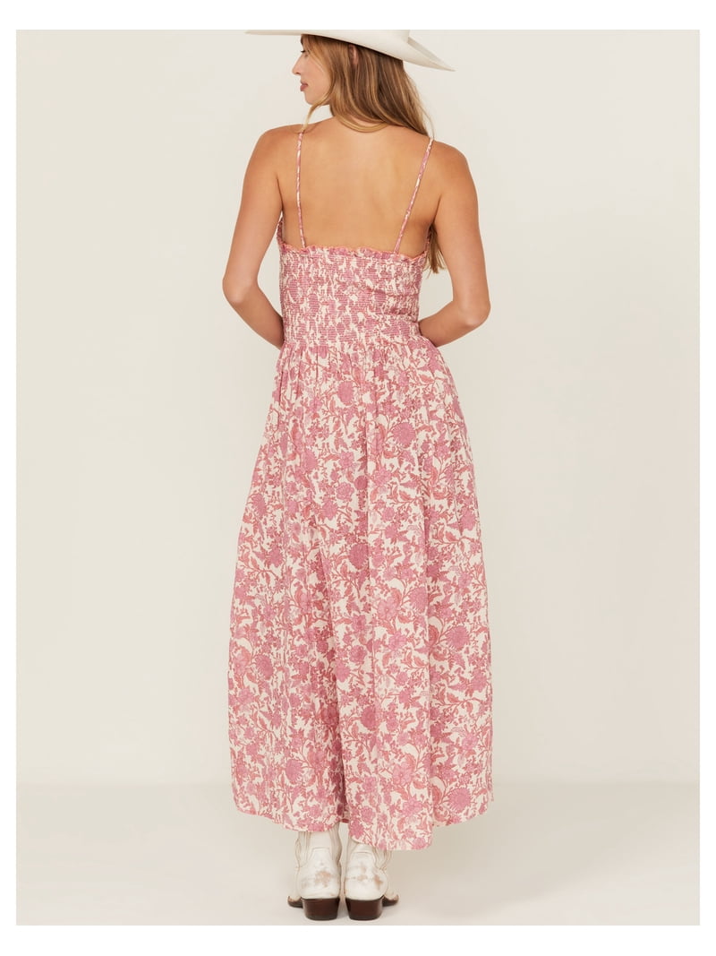 knee length dresses for ladies Free People Sparkling Moment Midi Dress in Pink – BlackSkinny