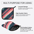 thumbnail image 3 of Yayeee Oven Mitts and Pot Holder Set of 4 Heat Resistant Kitchen Gloves Baking Hot Pad, Pink Geometric, 3 of 5