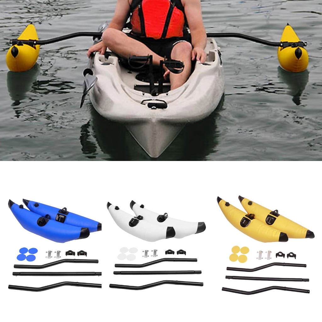 Yokua Kayak PVC Inflatable Outrigger Float with Side Arm Rod, Kayak Boats Fishing