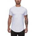 thumbnail image 2 of TOOYOU T-Shirt Homme Été Couleur Unie Ajusté Manches Courtes Col Rond Haut Basique Blanc, 2 of 7