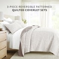 thumbnail image 3 of Noble Linens 3-Piece Taupe Tossed Ferns Reversible Quilt Set, Queen, 3 of 8