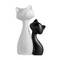 thumbnail image 3 of Figuras de gato en pareja, adorno de escritorio, estatua de cerámica coleccionable realista, animal S Negro L Blanco, 3 of 9