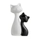 thumbnail image 3 of Par de figuras de gatos, escultura de animal, lindo adorno de mesa para sala de estar, S Negro L Blanco, 3 of 9